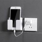 Multifunction Wall Mount Mobile Phone Charger Holder & Remote Control Stand