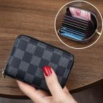 Men/Women Small Blocking Zipper Credit Card Wallet, Purse - Image 2