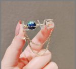 Love Letter Chain Tassel Girls Hijab or Saree Brooch - Image 2
