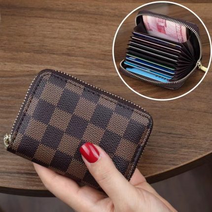 Men/Women Small Blocking Zipper Credit Card Wallet, Purse
