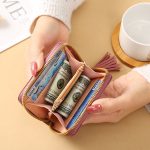 Lovely Heart Embroidered PU Leather Women's Zipper Coin Short Wallet - Image 2