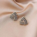 Trendy Triangle Rhinestone Geometric Women's Earrings - Image 2