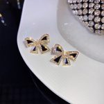 Black Bowknot Stud Earrings - Summer Diamond Fashion Earrings for Women - Image 4