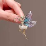 Blue Fairy Crystals Dancing Girl Brooch - Image 2