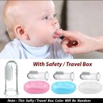 2 pcs- Baby Finger Toothbrush Soft Silicone infant Training Tooth Brush with storage box - Image 3