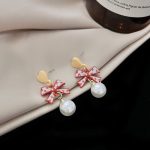 Luxury Personalized Simple Jewelry - Ladies 925 Sterling Silver Pearl Bow Heart Earring - Image 3