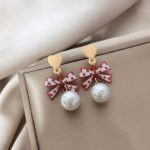 Luxury Personalized Simple Jewelry - Ladies 925 Sterling Silver Pearl Bow Heart Earring - Image 4