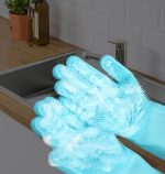 1 Pair- Household Non-Slip Magic Reusable Silicone Dish-washing Gloves - Image 6