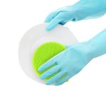 1 Pair- Household Non-Slip Magic Reusable Silicone Dish-washing Gloves - Image 10