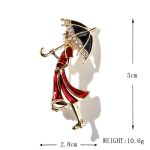 Red Girl Umbrella Hijab/Saree Brooch - Image 3
