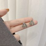Trendy Triangle Rhinestone Geometric Women's Earrings - Image 6