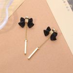 Long Tassel Black Bow Earrings – Minimalist Party Jewelry for Women - Image 6
