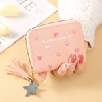 Lovely Heart Embroidered PU Leather Women's Zipper Coin Short Wallet - Image 8