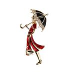 Red Girl Umbrella Hijab/Saree Brooch - Image 4