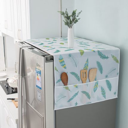 Double Door Dustproof Fridge Cover - Multifunctional Waterproof Refrigerator Cover