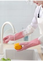 1 Pair- Household Non-Slip Long Reusable Silicone Kitchen & Housekeeping Gloves - Image 2