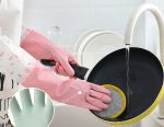 1 Pair- Household Non-Slip Long Reusable Silicone Kitchen & Housekeeping Gloves - Image 7
