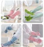 1 Pair- Household Non-Slip Long Reusable Silicone Kitchen & Housekeeping Gloves
