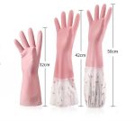 1 Pair- Household Non-Slip Long Reusable Silicone Kitchen & Housekeeping Gloves - Image 4
