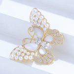 New Trendy Pearl Rhinestone Butterfly Hijab/Saree Brooch - Image 4