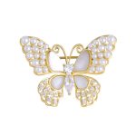 New Trendy Pearl Rhinestone Butterfly Hijab/Saree Brooch - Image 5