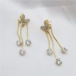 Fashionable Trendy Butterfly Diamond-Cut Stone Earrings - Image 6