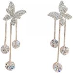 Fashionable Trendy Butterfly Diamond-Cut Stone Earrings - Image 5