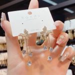 Fashionable Trendy Butterfly Diamond-Cut Stone Earrings - Image 2