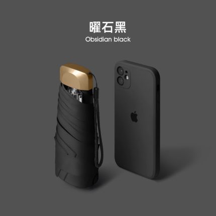 Mini Pocket Umbrella - Obsidian Black