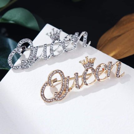 New Fashionable Queen Latter (A Grade) Golden/Silver Hijab/Saree Brooch