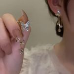 Fashionable Trendy Butterfly Diamond-Cut Stone Earrings - Image 3