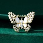 New Trendy Pearl Rhinestone Butterfly Hijab/Saree Brooch