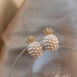 New Trendy Pineapple Pearl Earrings