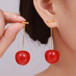 New Trendy Red/Maroon Cherry Earring