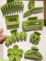 8 pcs set- New Design Fashion Solid Colors Elegant Geometric Flower Hair Claw Clips - Image 3