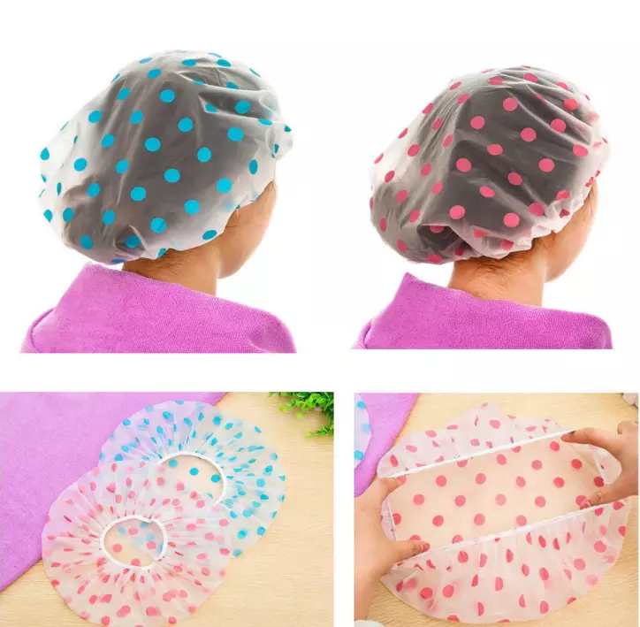 H7008b37a74d749289febc98f7a36acfbJ 3 pcs- Waterproof Bath Cap for Women - Image 1