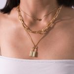Multi Layer Lover Lock Pendant Choker Necklace - Image 6