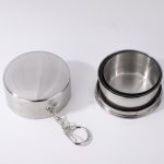2 pcs- 150 ML Stainless Steel Folding Cup & Camping Cookware Retractable Water Bottle - Image 5