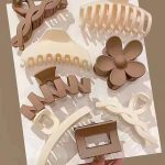 8 pcs set- New Design Fashion Solid Colors Elegant Geometric Flower Hair Claw Clips