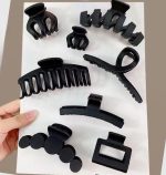 8 pcs set- New Design Fashion Solid Colors Elegant Geometric Flower Hair Claw Clips - Image 5