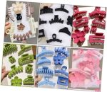 8 pcs set- New Design Fashion Solid Colors Elegant Geometric Flower Hair Claw Clips - Image 6