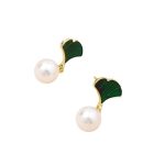 New Trendy Black/Green Pearl Stud and Acrylic Earring - Image 3