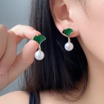 New Trendy Black/Green Pearl Stud and Acrylic Earring - Image 4