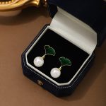 New Trendy Black/Green Pearl Stud and Acrylic Earring - Image 5