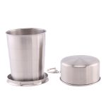 2 pcs- 150 ML Stainless Steel Folding Cup & Camping Cookware Retractable Water Bottle - Image 8