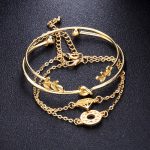 4 Pcs Set Hollow Diamond Bangles & Bracelet - Image 5