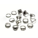 New Trendy Colourful, fashionable 15pcs Finger Ring Set For Women - Image 4