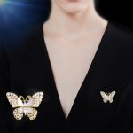 New Trendy Pearl Rhinestone Butterfly Hijab/Saree Brooch - Image 2