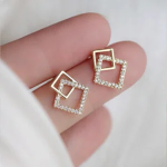 S925 Silver Needle Korean Style Simple Niche Elegant Personalized Earrings