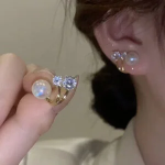 Trendy and stylish Korean pearl earrings with a unique Hoop
